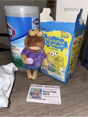 AUTHENTIC POPMART Bikini Bottom Buddies Series Plush Pendant Dazed Fish
